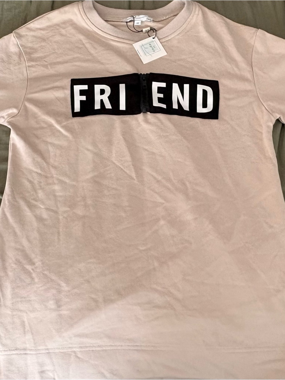 'Friend' Graphic Tee in Light Tan